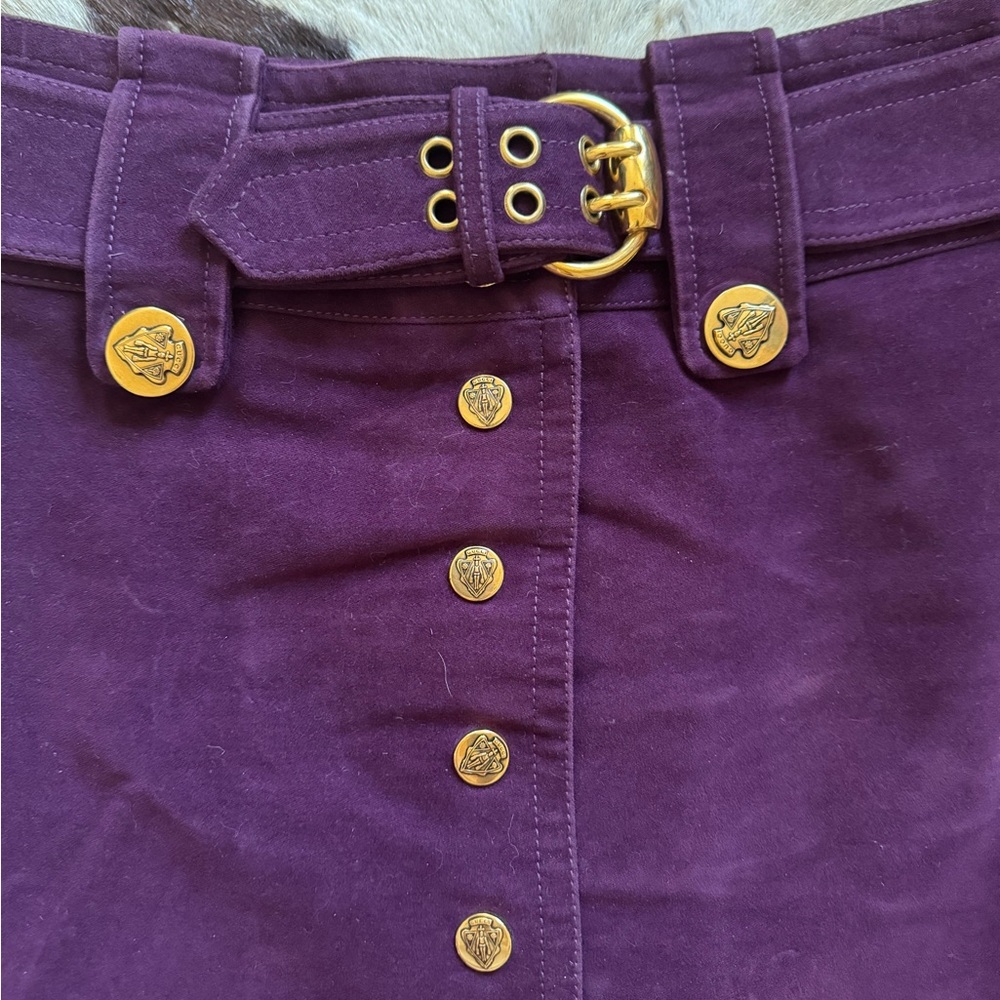 Gucci Burgundy Skirt with Gold-Tone Hardware Size 40 - Picture 4 of 7